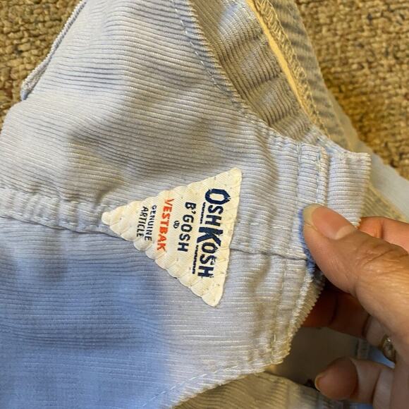 VTG Oshkosh BGosh Vestbak USA Unisex Toddler 18M Corduroy Union Bib Overall Cute - Picture 5 of 10